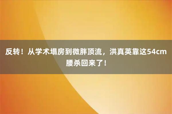 反转！从学术塌房到微胖顶流，洪真英靠这54cm腰杀回来了！